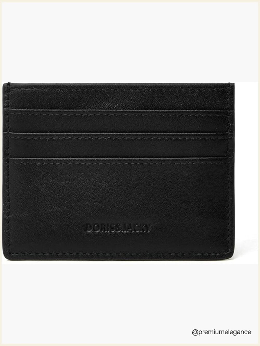Slim Leather Card Holder Wallet - 6 Card Slots RFID Blocking